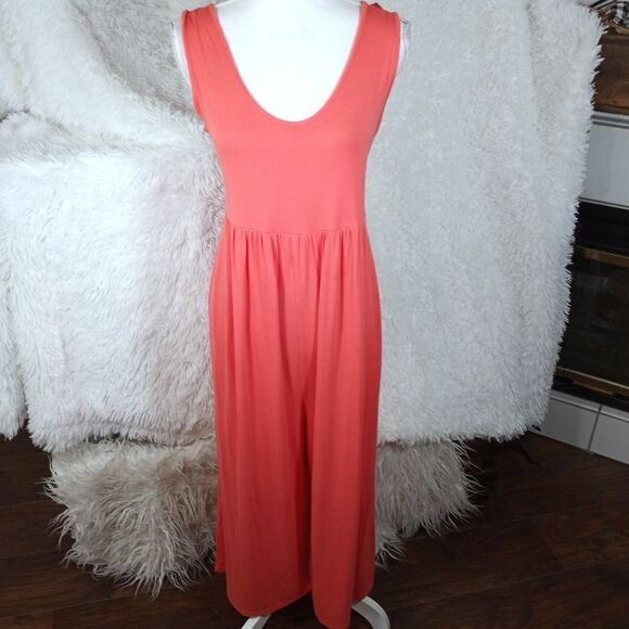 MOTHERHOOD MATERNITY CORAL JUMPSUIT SZ.L EUC - Picture 2 of 9
